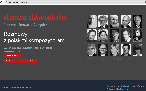 zrzut ekranu strony Dusza dźwięków